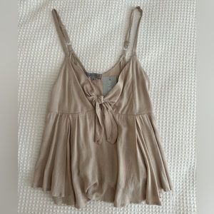 Wishlist Apparel Tan Flowy Tank Top (adjustable straps)